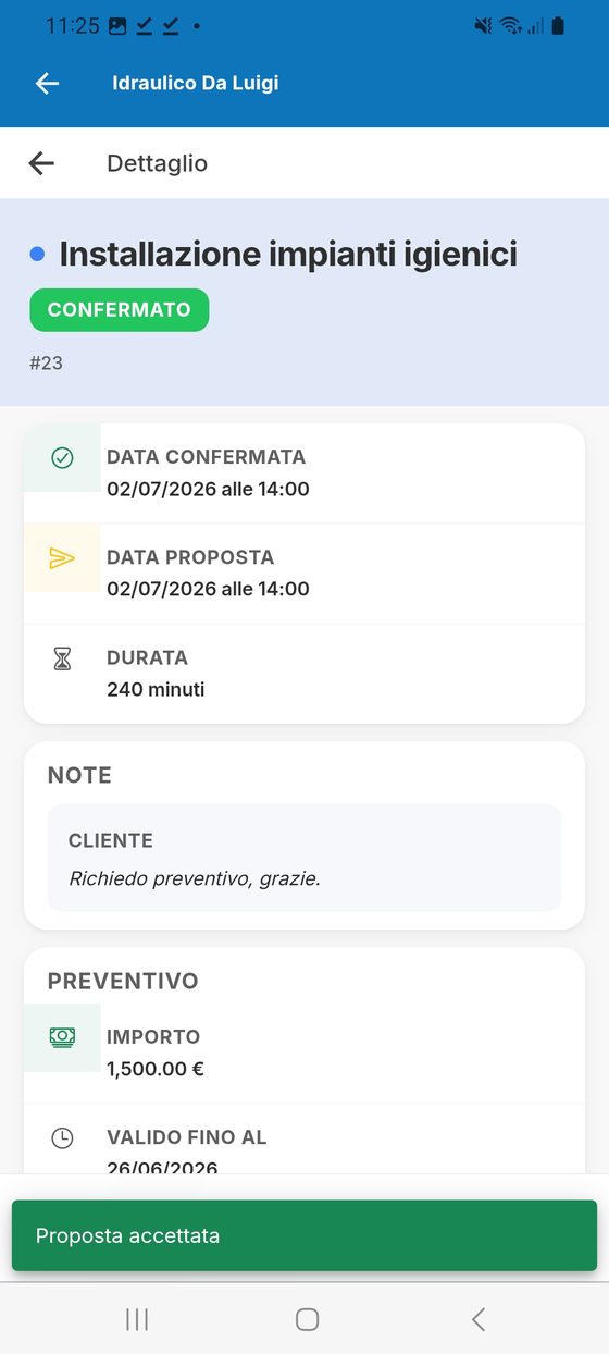 Appuntamento confermato.