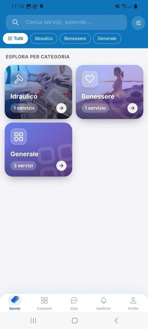 Trova l'attività per categoria.