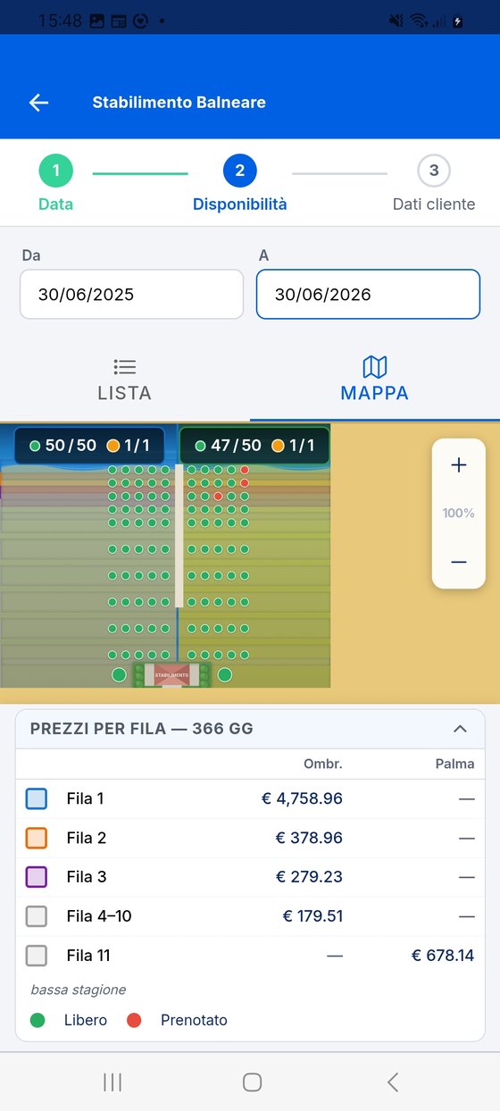 Prenota per il periodo desiderato.